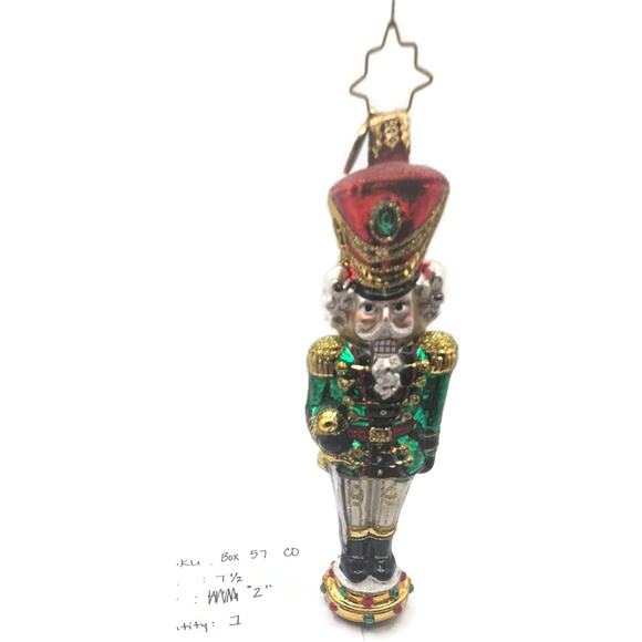Christopher Radko Attention Tall Nutcracker Soldier Christmas Tree Ornament - Picture 12 of 14